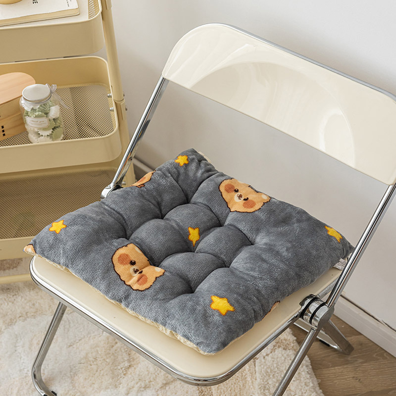 Anti-slip bottom-milk velvet [grey bottom bear head]