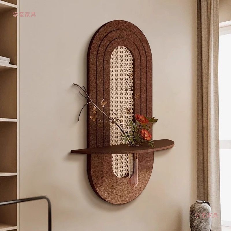 French-Style Vintage Sandstone Three-Dimensional Decorative Painting, No-Drill Wall Shelf for Living Room, Entrance, Corridor, or Hallway Hanging Art