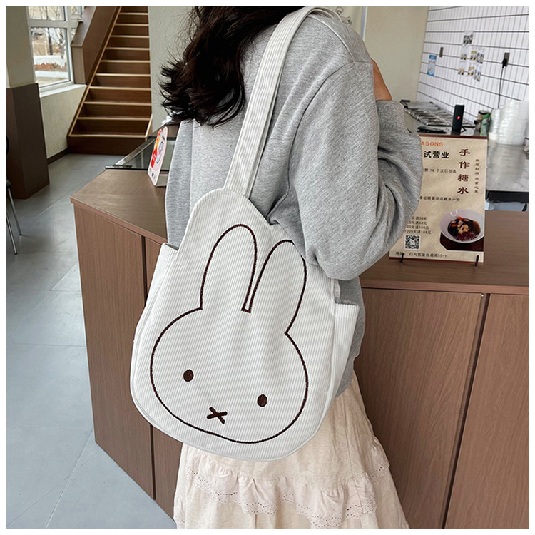 Cute Little Rabbit Shoulder Bag for Women, Ins-Style Girly Student Tutoring Bag, Casual Cartoon Large-Capacity Bag for Women Cute Little Rabbit Shoulder Bag for Women, Ins-Style Girly Student Tutoring Bag, Casual Cartoon Large-Capacity Bag for Women