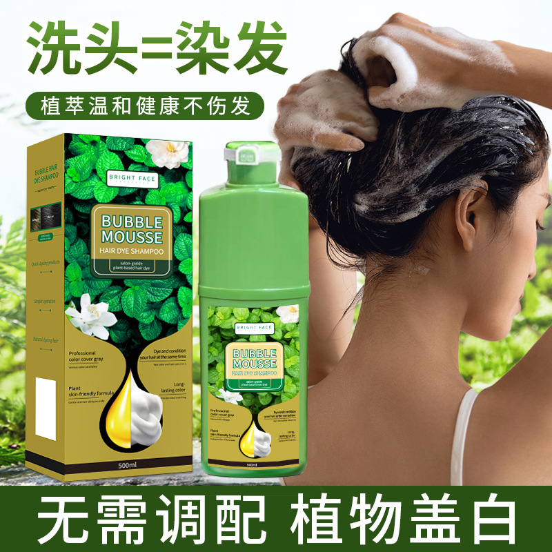 Bubble Foreign Trade Hot-Selling 500ml North Soft Plant-Based Hair Dye Green Formula Does Not Stain the Scalp Hair Dye Cream Wholesale