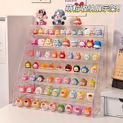 かわいいディスプレイスタンドブラインドボックスフィギュア収納ラック透明階段状多層製品ディスプレイディスプレイキャビネット