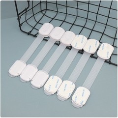 All-white adjustable-length lock, children's safety fridge lock, cabinet door and drawer flexible lock, extendable lock