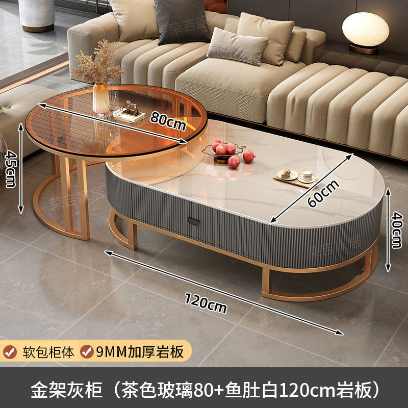 골드 프레임 회색 캐비닛 (다크 브라운 유리 80 물고기 흰색 120)