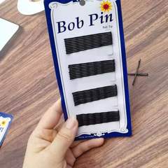 Yiwu wholesale black one-word clip blue card steel clip paint plate hairpin head jewelry 2 yuan store hairpin