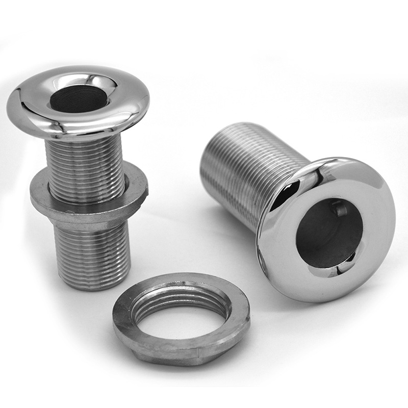 船用全丝出水口排水口 游艇五金配件316不锈钢栓管通风透气孔批发