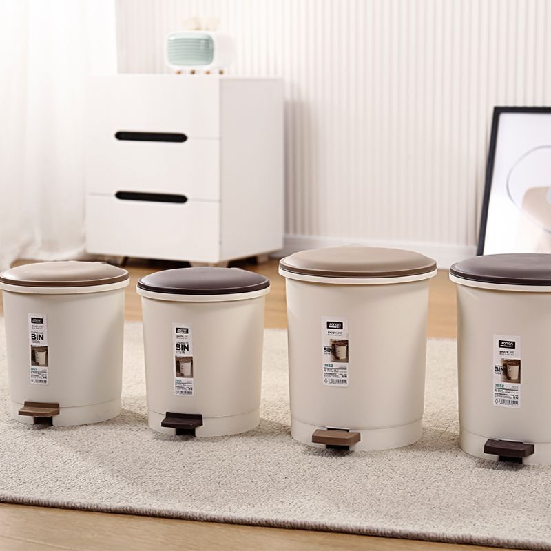 Wholesale trash can barrel-shaped household large small size living room kitchen bathroom independent inner barrel plastic thick pedal type