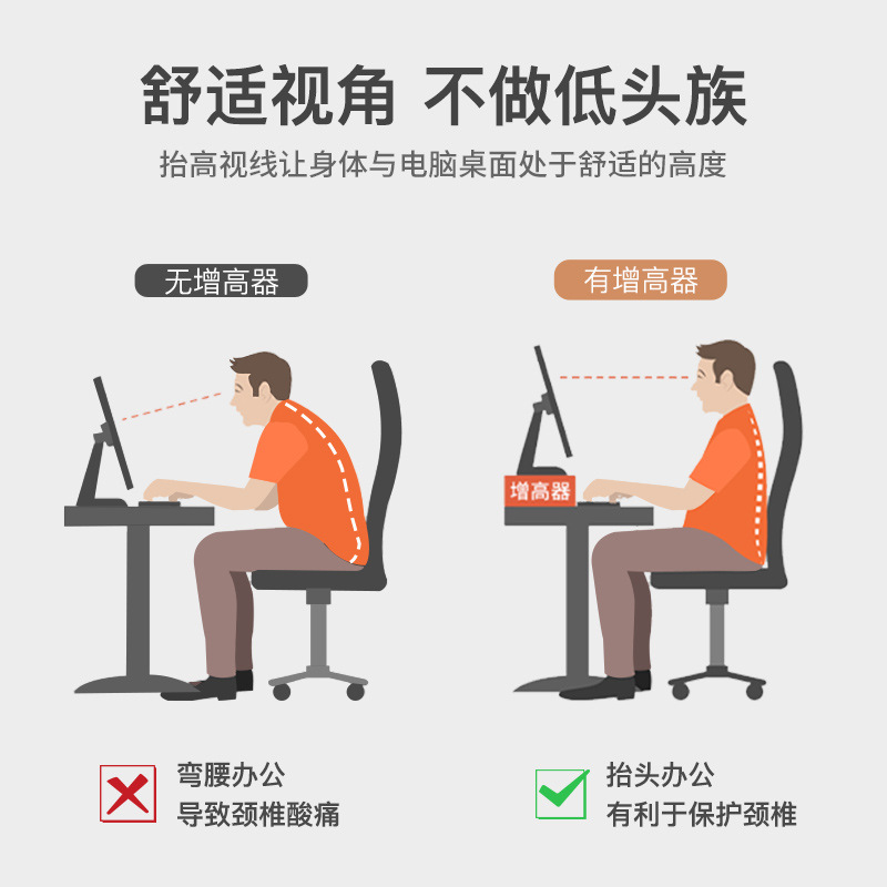 Estante de aumento de pantalla Estante de escritorio de oficina de escritorio Estante de almacenamiento de base para computadora portátil Soporte de pantalla de computadora