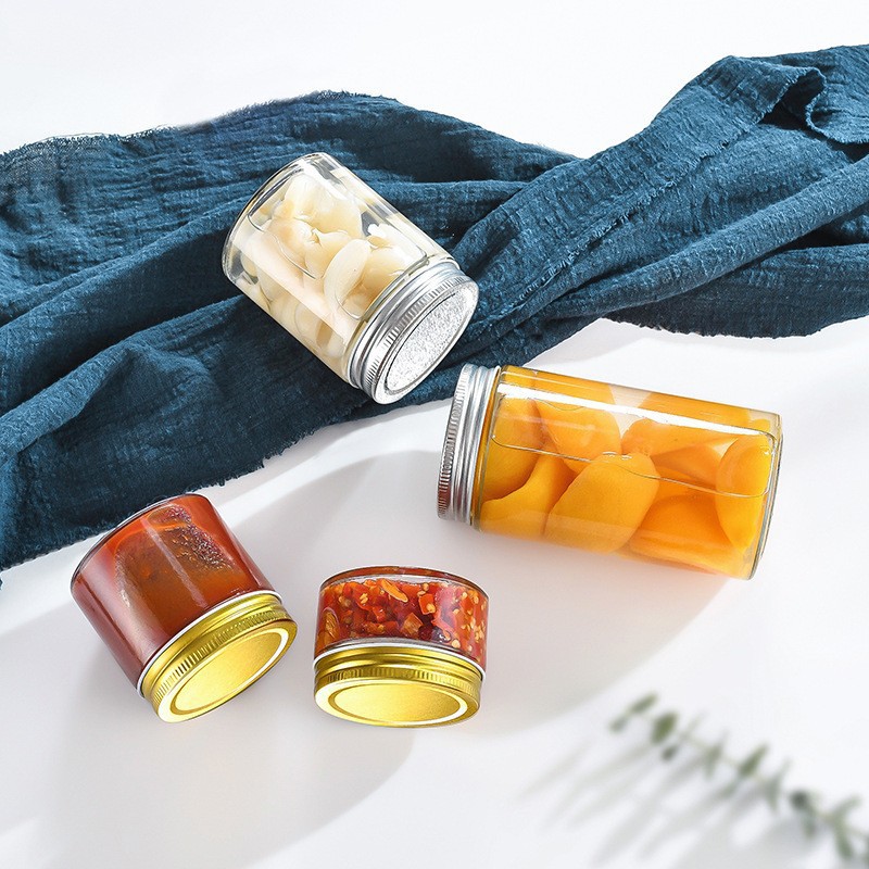 厂家批发直筒多种规格透明玻璃储物瓶家用厨房密封罐牛肉酱瓶