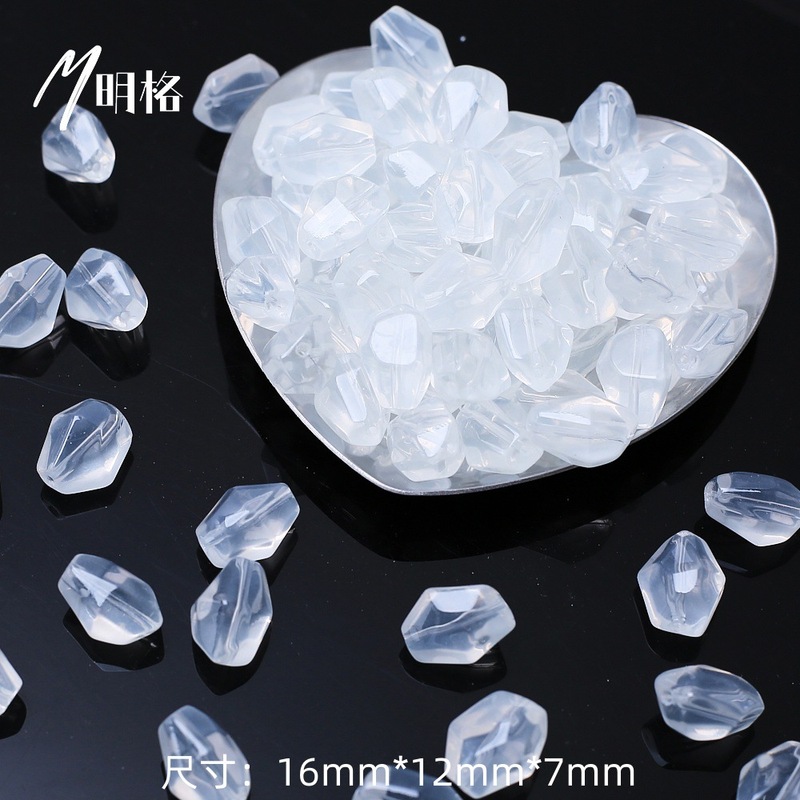 12X16mm仿天然粉紫水晶不规则琉璃散珠子diy手工串珠项链材料批发|undefined
