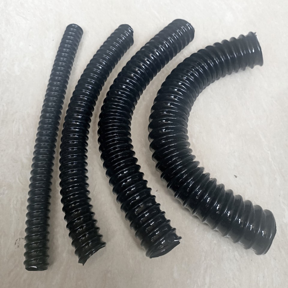 PVC排水管加厚加强筋波纹软管黑色下水管厨房防水防臭厂家直销