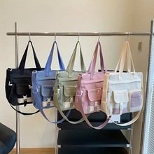 韩版ulzzang学院风古着感森系文艺百搭少女学生撞色大容量单肩包
