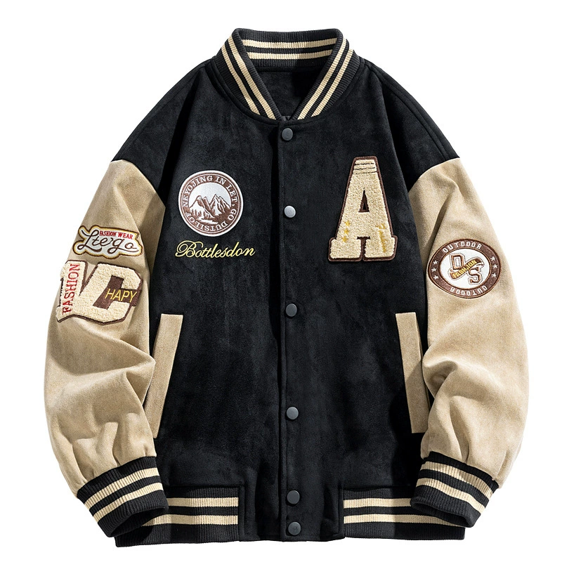 Baseball men's retro jacket, with embroidery