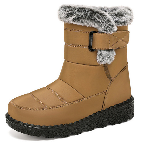 Women's Snow Boots Winter Plus Size Boots Polyurethane Fleece Lined Thick Cotton Boots High-Top Thick Sole Cotton Shoes Wholesale
