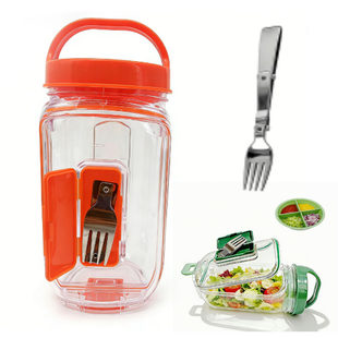 Salad Pod,Vertical Layering Salad Pod Built Salad Storage Jar Storage Bottle