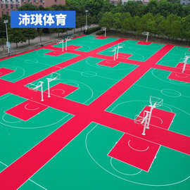 沛琪篮球场悬浮地板室外运动场悬浮式拼装幼儿园运动场地专用