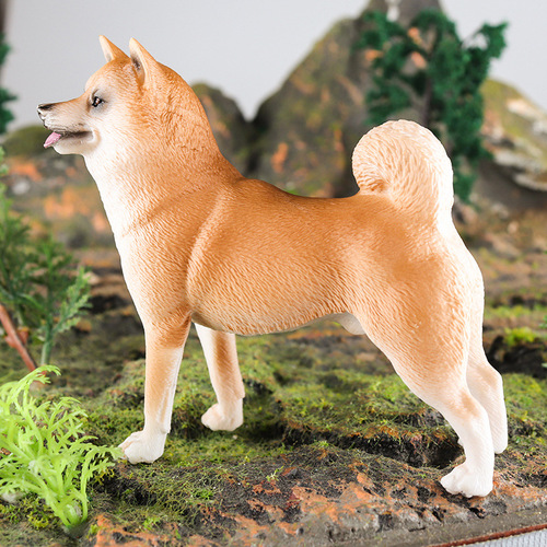 Cross-border solid simulation animal model car ornaments Shiba Inu Akita dog pet dog plastic toy figure
