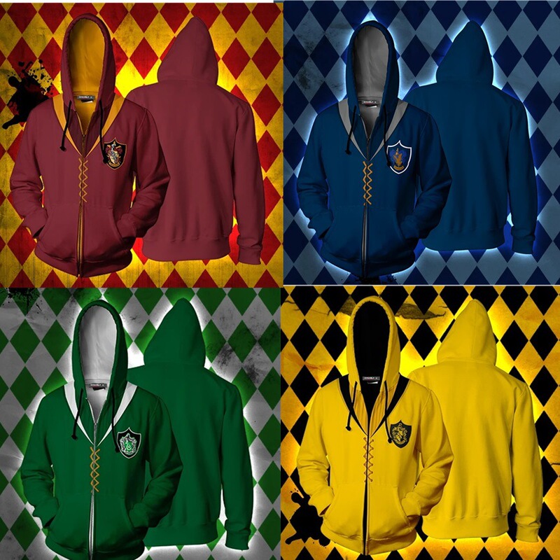 2022 European and American Spring and Autumn New Harry Potter 3D Digital Printing Casual Hooded Zipper Sweatshirt Men's Factory Outlet