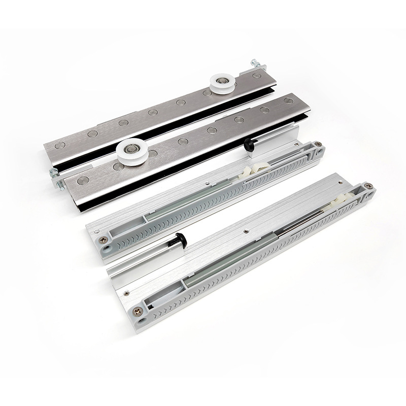 锵辉工厂 玻璃缓冲吊轮 DIY玻璃门滑轮滑轨套装 玻璃滑轮移门