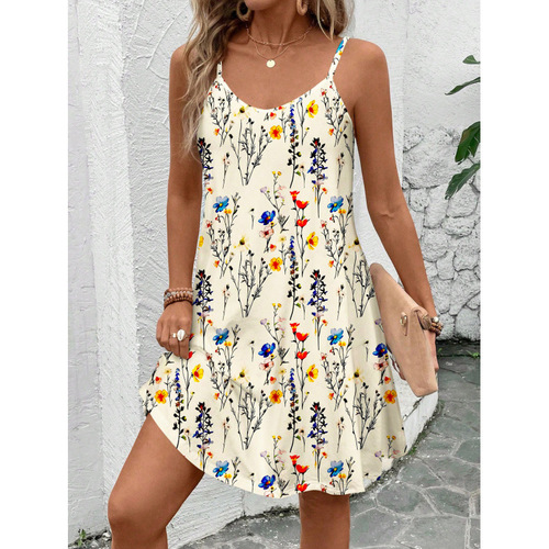 Product: Hand-Painted European and American Fashion Cross-Border AliExpress Printed Tank Dress