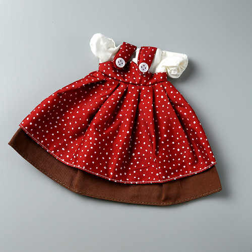 30cm 6pc BJD Girl Outfit Changeable Lolita Princess Dress and Overalls Role-Playing Birthday Gift