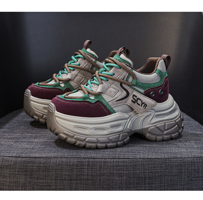 Giày sneaker nữ chunky đế dày phong cách retro, tăng chiều cao, phối màu vintage — Cam 5021, Xanh dương 5021, Tím 5021 chi tiết 23