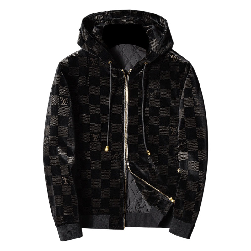 Ropa de hombre de lujo de estilo europeo 2023 Otoño e Invierno Nuevo Abrigo acolchado de algodón estampado abrigo cálido acolchado con capucha de moda de estilo coreano para hombres