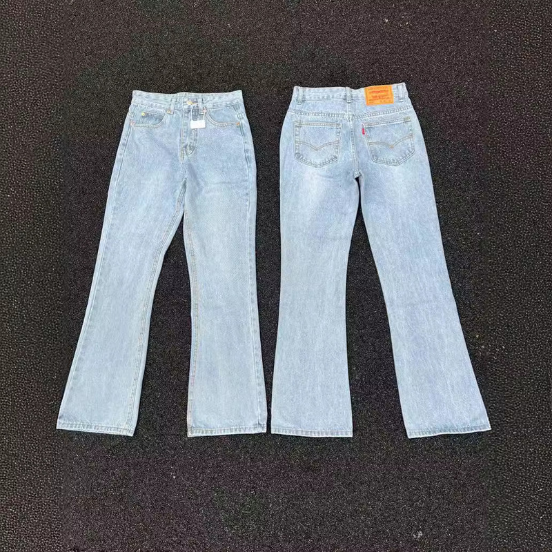 517 Jeans Retro Dark Blue Vintage High Street Micro-Flared Snowflake Wash Old Cleanfit Style Vibe