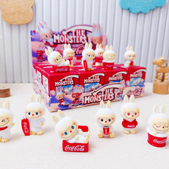漫画コーラソーダシリーズラブブフィギュアブラインドボックストレンディな小さな人形装飾品おもちゃ樹脂かわいいブラインドバッグ