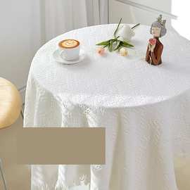 北欧棉麻餐桌布ins风高级感法式甜品台桌布长方形咖啡桌台布简约