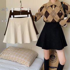 大码女装胖mm灯芯绒半身裙子2025秋冬新款小个子高腰显瘦a字短裙