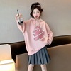 Autumn set, cartoon sweatshirt, pleated skirt, Korean style, western style