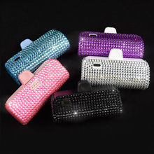 跨境镶钻迷你自带线胶囊充电宝镶钻大容量小巧口袋移动电源贴钻