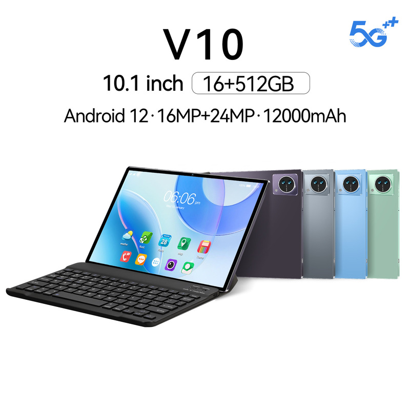 V10 Bluetooth Keyboard and Removable Leather Case 16 512 Android 14 Tablet Dual Card Dual Stay in stock Cross Border