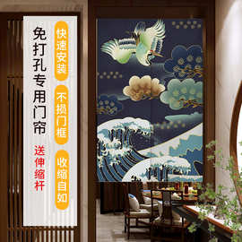 2024夏季新款ins风日式门帘商用定制帘家用隔断帘餐厅免打孔