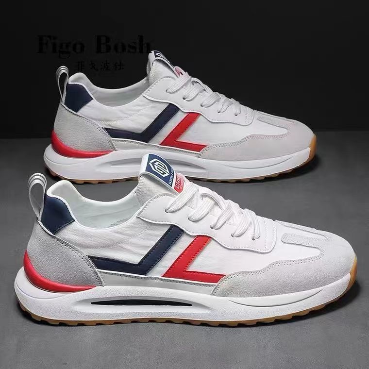 2025 Spring New Men's Shoes Breathable Soft Sole Anti-Slip Shoes Plaid Casual Running Sports Casual Shoes Men's Trbottomy Shoes