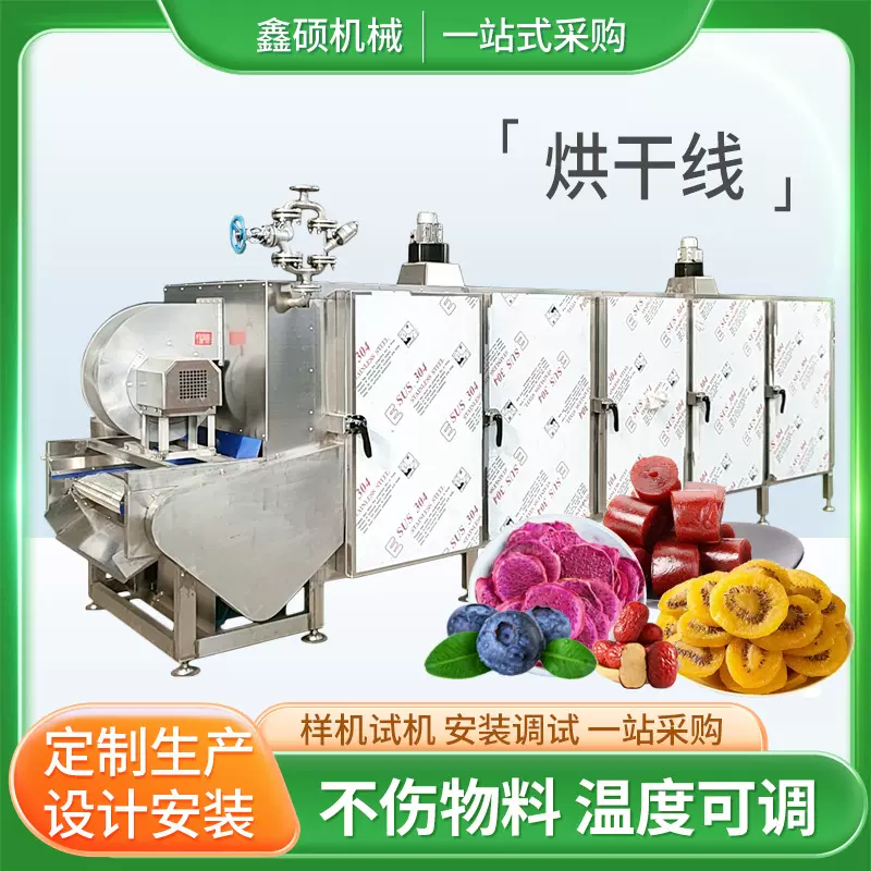 供应桑葚烘干线 全自动连续多层带式干燥机 蔬菜食品脱水烘干设备