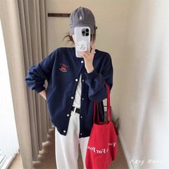 025慵懒风圆领卫衣女秋季新款薄款宽松韩版oversize女式上衣bf外