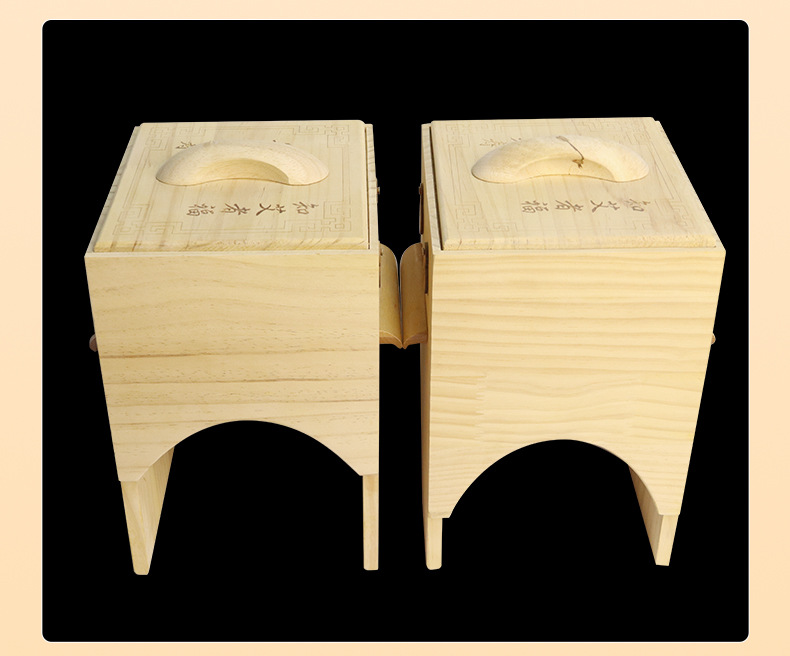 Wooden Knee Moxibustion Box Dual Knee Moxa Burner Solid Pine Wood Moxibustion Tool for Knee Warming Care specifications