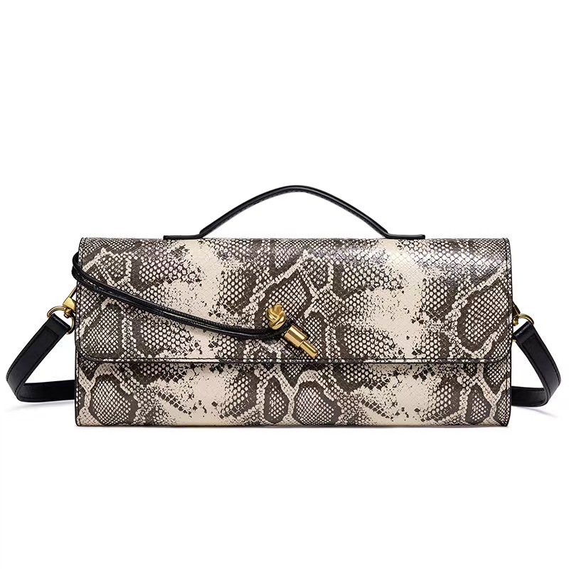 Horizontal Women's Hand-held Dinner Bag, Retro Stone Patterned Chinese Baguette Bag, Organ Versatile, Single Shoulder Slanted_voghion.com