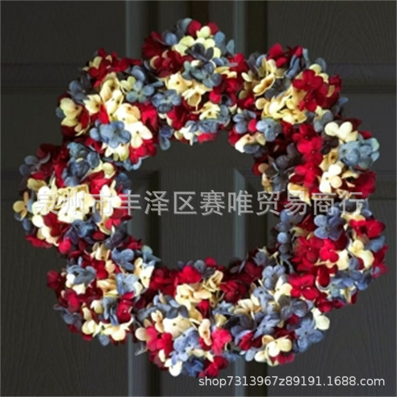 Cross-border Americana Wreath Decor imitation wreath door hanging American wreath home decoration