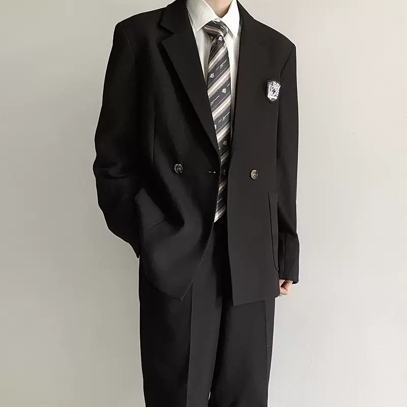 日系dk男生制服西服外套校园学院风班服校服痞帅学生百搭休闲西装