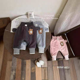 玥儿兔同厂家品牌婴稚秋冬双层蚕丝屁屁苦逼男女宝宝平腰高腰PP裤