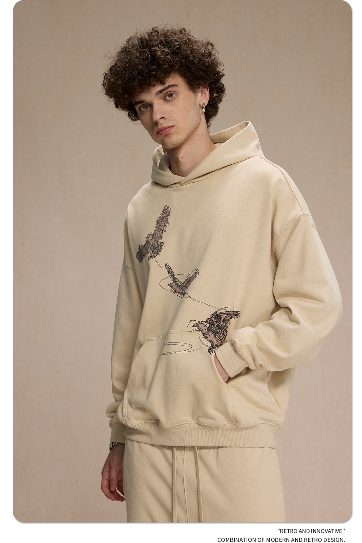 2024 New Product 430g White Ink Digital Direct Spray Printed Men's Trendy Brand Loose Hoodie for Couples_voghion.com