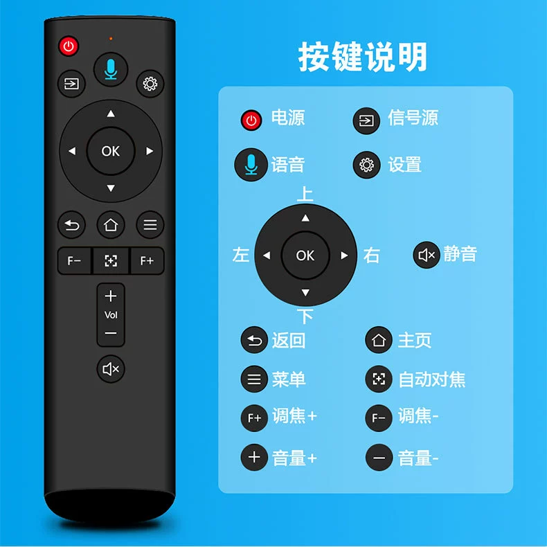Совместимый умный проектор, пульт с аксессуарами, Bluetooth