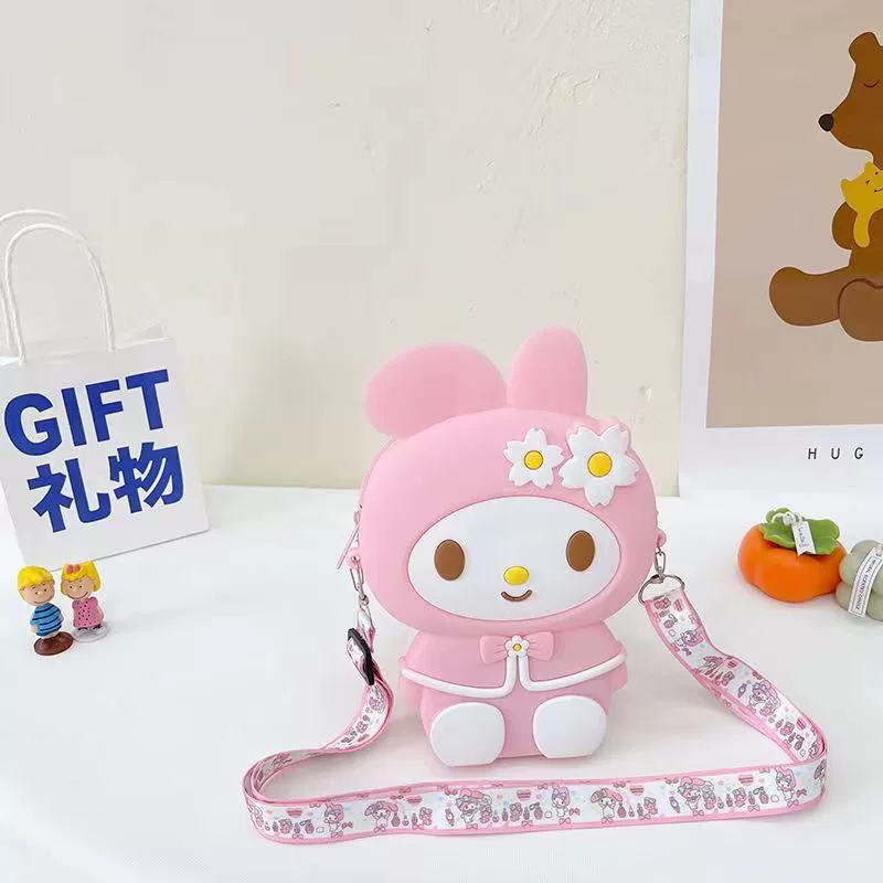 Children's bag, cartoon brand wallet, fashionable silicone shoulder bag