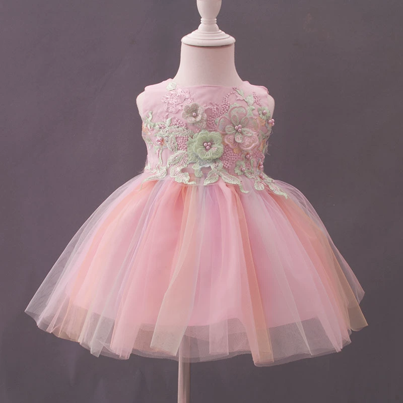 Детское платье, платье принцессы для новорожденного годика, кружевное платье для маленьких девочек, платье для фото на 100 дней