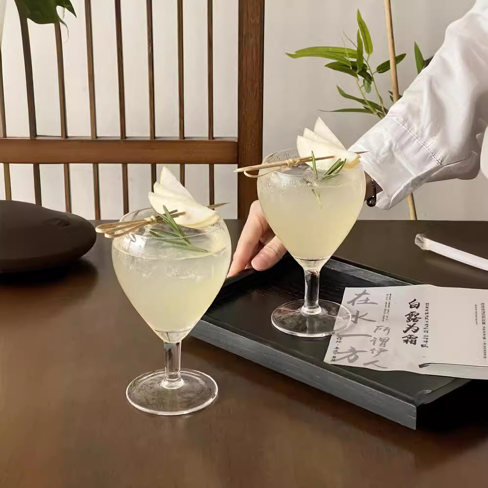 Vaso de goteo retro taza de té creativa taza de té de alto valor especial taza de bebida fría taza de jugo taza de cóctel de pies altos