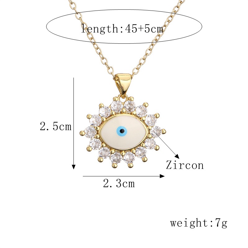 Fashion Devilu0027S Eye Copper Necklace Inlay Zircon Copper Necklaces