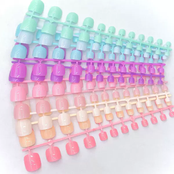 Factory Direct Sale of Colorful Toenail Tips, 24 Pieces, Rich Colors, Summer Hot Sale, Short Style Nail Art