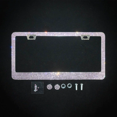 Diamond License Plate Frame – License plate holder/license plate holder - square-hole-sharp-corner-powder-acrylic-drill